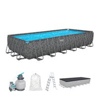 APX365™ Winterfestes Frame Pool Komplett-Set mit Sandfilteranlage 732x366x132cm, eckig
