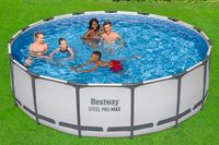 Steel Pro MAX™ Frame Pool Komplett-Set mit Filterpumpe Ø 457 x 122 cm, lichtgrau, rund