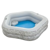 Family Pool TruPrint™ 213 x 206 x 53 cm, Steinwand-Optik (Cremegrau)