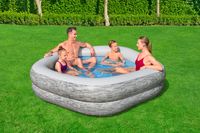 Family Pool TruPrint™ 213 x 206 x 53 cm, Steinwand-Optik (Cremegrau)