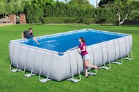 PE-Solarabdeckplane 703 x 336 cm, blau, eckig