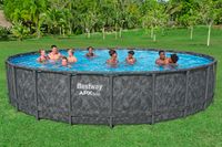 APX365™ Winterfestes Frame Pool Komplett-Set mit Sandfilteranlage 610 x 132 cm Marmor-Optik