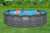 APX365™ Winterfestes Frame Pool Komplett-Set mit Sandfilteranlage 549 x 132 cm Marmor-Optik