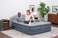 TriTech® Doppelluftbett mit integrierter Elektropumpe &amp; Kopfteil LoungeLux™ 229x152x84cm