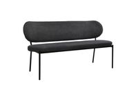 byLIVING Bank JERSEY, Breite 160 cm, Webstoff dunkelgrau, Gestell schwarz