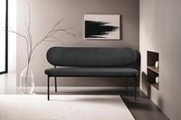 byLIVING Bank JERSEY, Breite 160 cm, Webstoff dunkelgrau, Gestell schwarz