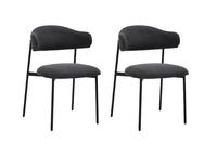 byLIVING Stuhl JERSEY, 2-er Set, Breite 58 cm, Webstoff dunkelgrau, Gestell schwarz