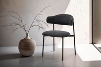 byLIVING Stuhl JERSEY, 2-er Set, Breite 58 cm, Webstoff dunkelgrau, Gestell schwarz