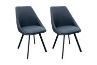 byLIVING Stuhl JASPER, 2-er Set, Breite 55 cm, Microfaser anthrazit, Gestell schwarz