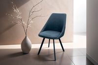 byLIVING Stuhl JASPER, 2-er Set, Breite 55 cm, Microfaser anthrazit, Gestell schwarz