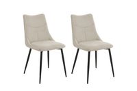 byLIVING Stuhl CARLO, 2-er Set, Breite 59 cm, Webstoff taupe, Gestell schwarz
