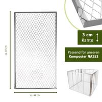 Deckel für Metallkomposter 80x80 cm 2er Set, Abdeckung für Gartenkomposter silber