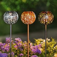 LED-Solar-Gartenstecker aus Metall - Dunkelblau