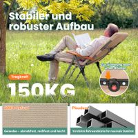HOMECALL Campingstuhl Faltbar Rückenverstellbar in 3 Positionen bis 150 KG