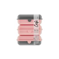 Cofi Brotdosen 3er-Set Rosa-Grau – 1600 ml