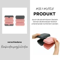 Cofi Brotdosen 3er-Set Rosa-Grau – 1600 ml