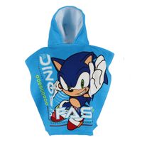 Sonic Badeponcho mit Kapuze – Kinder Bademantel