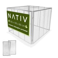 Komposter 800L mit Deckel und Bodengitter, Metallkomposter