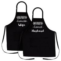 Partner-Kochschürzen-Set – 2-teilig, Schwarz, Polyester