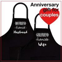 Partner-Kochschürzen-Set – 2-teilig, Schwarz, Polyester
