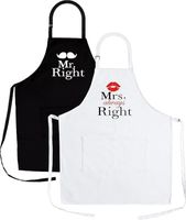 Partner-Kochschürzen-Set – Schwarz & Weiß, 2-teilig