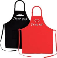 2er Küchenschürzen-Set für Sie & Ihn – Rot/Schwarz