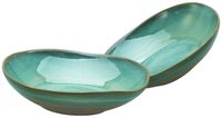 Basalt Bowls, Oliv, 2-teiliges Geschirrset, Pastabow Set aus Steinzeug