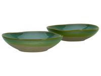 Basalt Bowls, Oliv, 2-teiliges Geschirrset, Pastabow Set aus Steinzeug