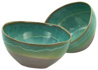 Basalt Bowls, Oliv, 2-teiliges Geschirrset, Poke Bowl Set aus Steinzeug