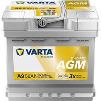 VARTA Dynamic AGM A9 Autobatterien 550901054K262, A9, 12  V, 50 Ah, 540 A