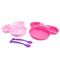 Disney Minnie Mouse Kindergeschirr-Set 4-teilig mit Teller, Schale & Besteck