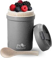 JM Nature Müslibecher To Go Set – 2 Becher mit Deckel & Löffel