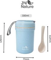 JM Nature Müslibecher To Go Set – 2 Becher mit Deckel & Löffel