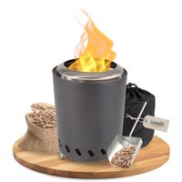 Tischkamin anthrazit für Pellets, rauchfrei