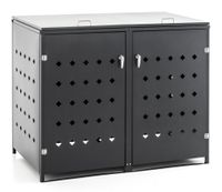 2er Mülltonnenbox Raute aus Edelstahl, ca. 138 x 115 x 77,5 cm - Anthrazit