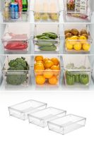 Kühlschrank-Organizer-Set (3-teilig), BPA-frei, 4500 ml, transparent