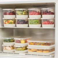 14-teiliges graues Kühlschrank-Organizer-Set, BPA-frei, Kunststoff