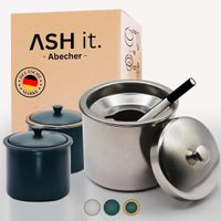 Outdoor & Indoor Aschenbecher – Feuerfester Edelstahl mit Deckel, Silber