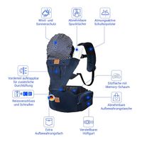 Atmungsaktive Babytrage ab 3 Monaten – Multipositionstrage bis 20 kg