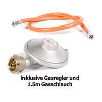 Gaskocher 3-flammig – Campingkocher mit Schlauch & Druckminderer