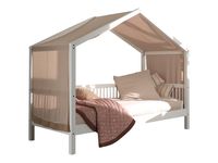 VIPACK - FAGUS weiß Hausbett mit Textil, LF 90x200cm inkl. Lattenrost, Buche massiv