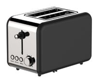 Schwarzer Retro-Toaster – 2-Scheiben, 850 Watt