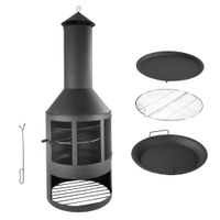 Gartenkamin mit Grillrost und Pfanne