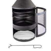 Gartenkamin mit Grillrost und Pfanne