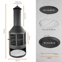 Gartenkamin mit Grillrost und Pfanne