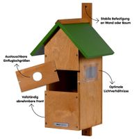 dobar Nistkasten Spitzdach "Karsten" inkl. Kamera und App