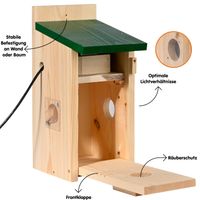 dobar Nistkasten EAZY Flachdach inkl. WiFi Kamera, Grün