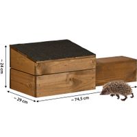 dobar Igelhaus mit schwarzem Bitumendach und Rattenklappe