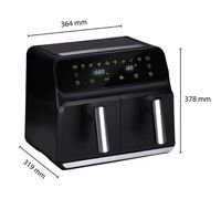 Alpina Doppel-Heißluftfritteuse Airfryer, 1700 Watt,  8 Liter, Schwarz