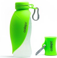 Reise-Set für Hunde – Colapz Trockenfutter-/Wasserflasche + Kotbeutelspender 570 ml/Grün